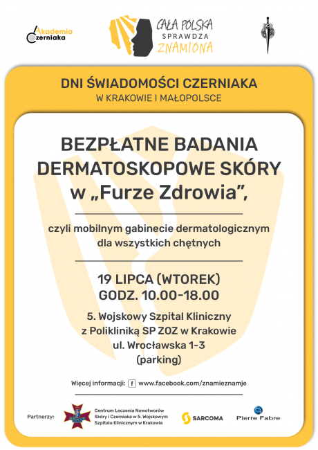 19 lipca 2022 – bezpłatne badania dermatoskopowe skóry