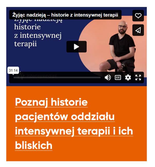 "Żyjąc nadzieją - historie z intensywnej terapii"  