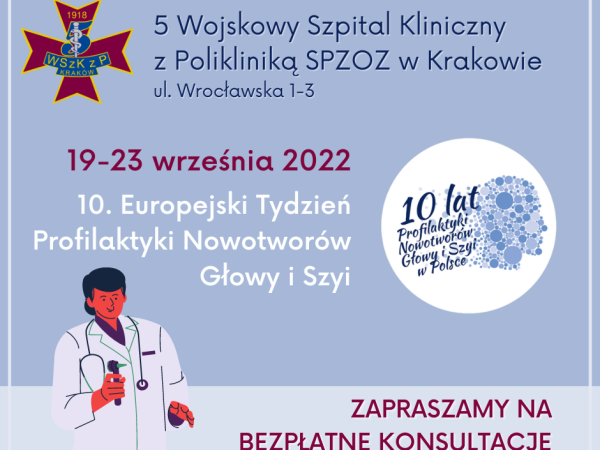 Bezpłatne badania otolaryngologiczne – Tydzień Profilaktyki Nowotworów Głowy i Szyi