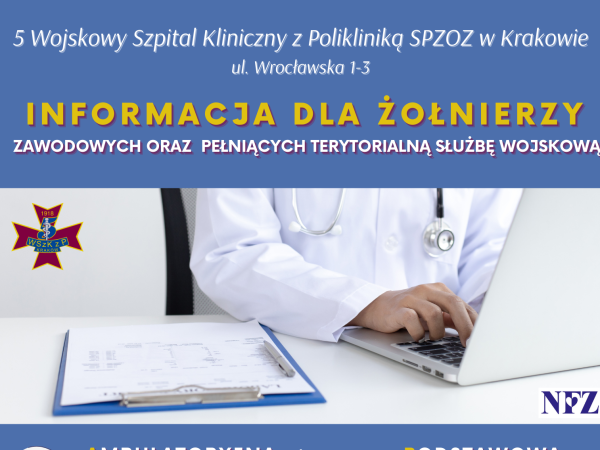 Informacja dla żołnierzy zawodowych oraz żołnierzy pełniących terytorialną służbę wojskową