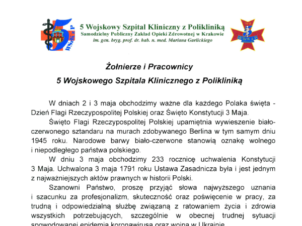 Życzenia Dyrektora Szpitala 