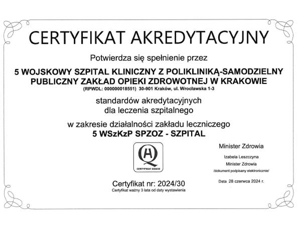 Certyfikat akredytacyjny