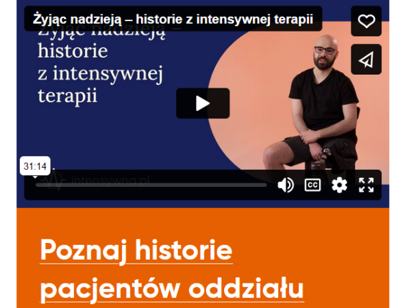 "Żyjąc nadzieją - historie z intensywnej terapii"  