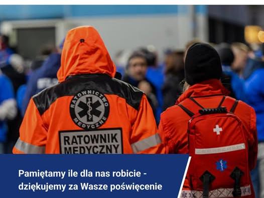 Grafika z napisem: Pamiętamy, ile dla nas robicie. Dziękujemy za Wasze poświęcenie.