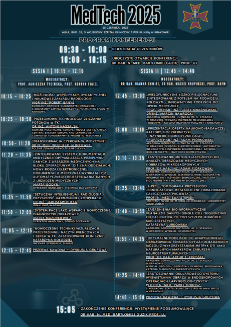 Szczeg&oacute;łowy program pierwszej konferencji TechMed 2025 